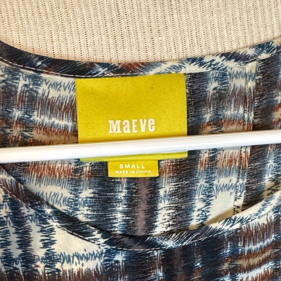 Maeve Blue and Brown Checkered Blouse - Picture 2 of 2